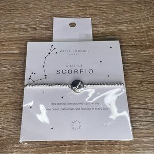 New! Katie Loxton “A Little Scorpio” Bracelet – Silver Beaded Stretch
